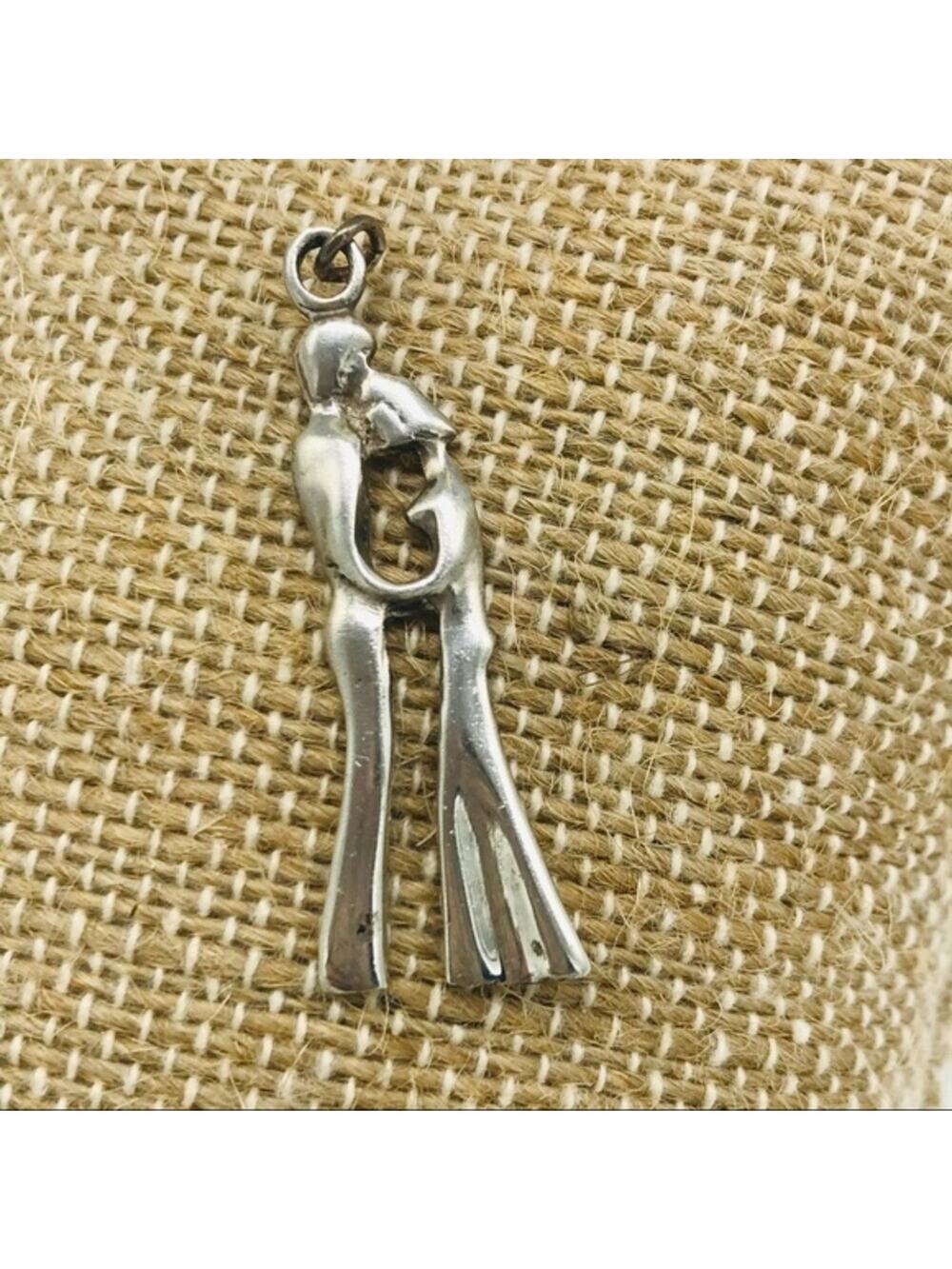 Sterling Wedding Man/ Woman Pendent /Charm 1 3/4”
